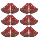 Red Christmas Bells With Balls Tinsel Ornament - Set of 6