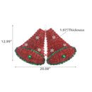 Red Christmas Bells With Balls Tinsel Ornament - Set of 6