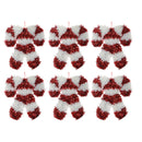 Double Candy Cane Tinsel Ornament - Set of 6
