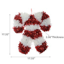 Double Candy Cane Tinsel Ornament - Set of 6