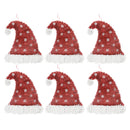 Snowflake Hat With Pompom Tinsel Ornament - Set of 6