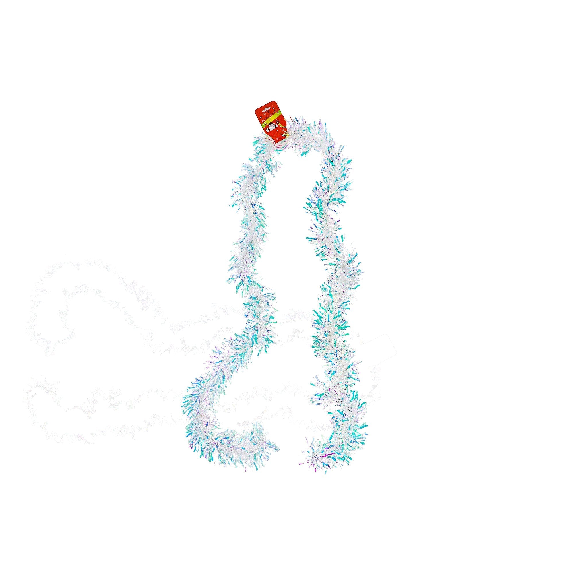 2M Iridescent Tinsel Garland (4-Ply) Set of 12 – Christmas Decoration, Holiday Tree Garland, Sparkling Holiday Décor