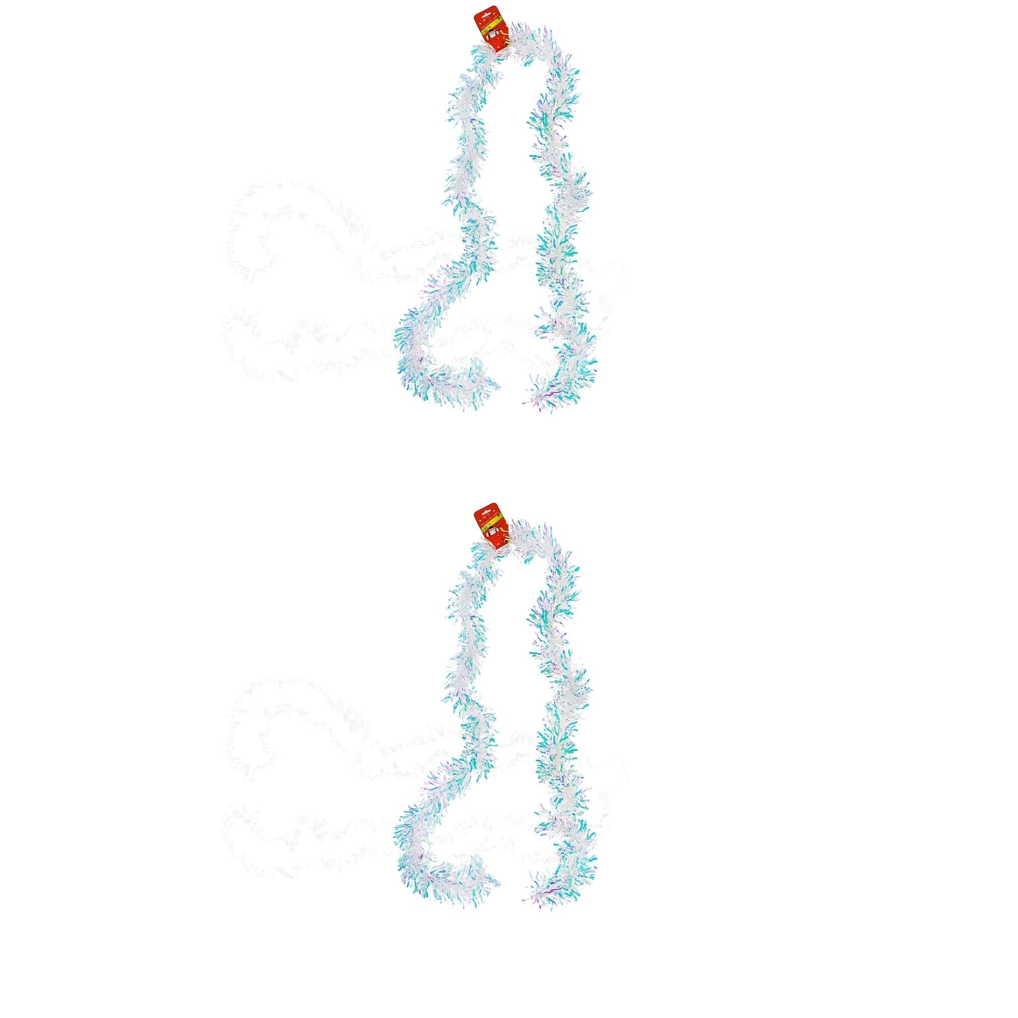 2M Iridescent Tinsel Garland (4-Ply) Set of 12 – Christmas Decoration, Holiday Tree Garland, Sparkling Holiday Décor