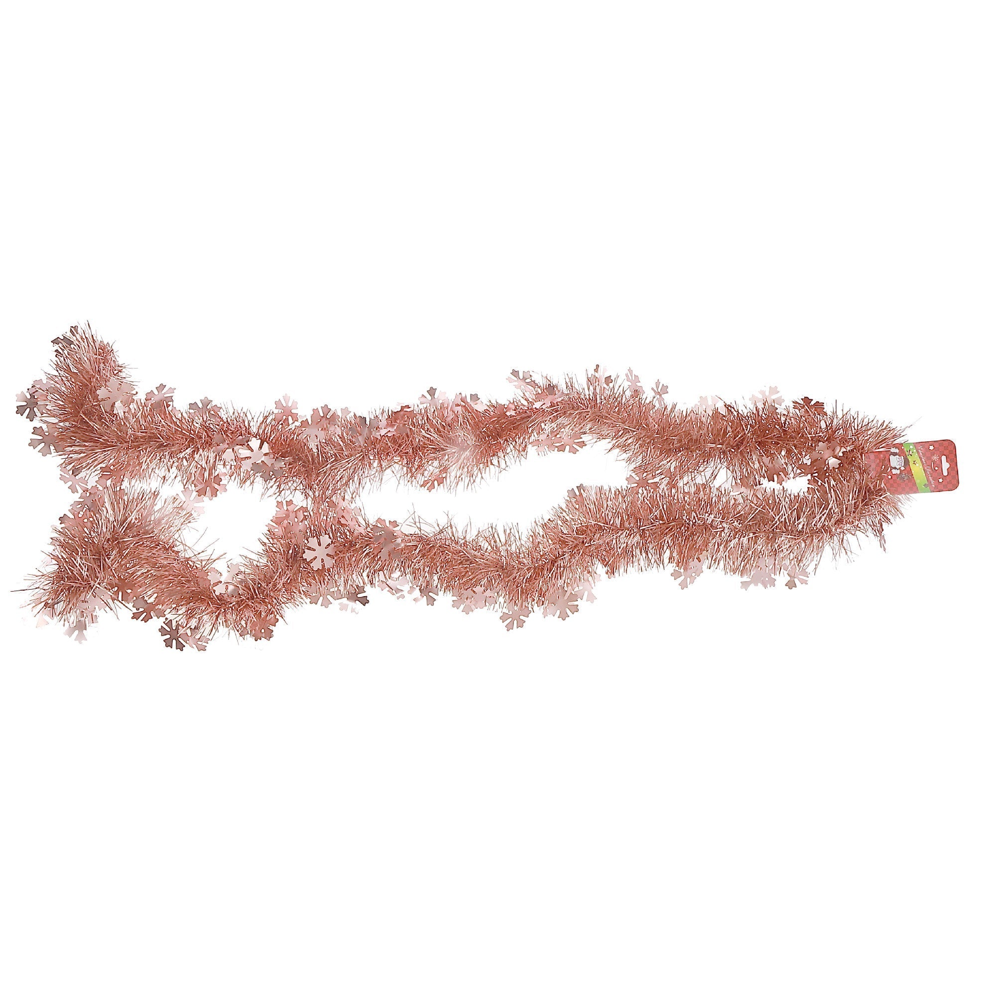 2M Tinsel Garland with Snowflakes (5-Ply) Set of 12 – Christmas Decoration, Holiday Tree Garland, Winter Holiday Décor