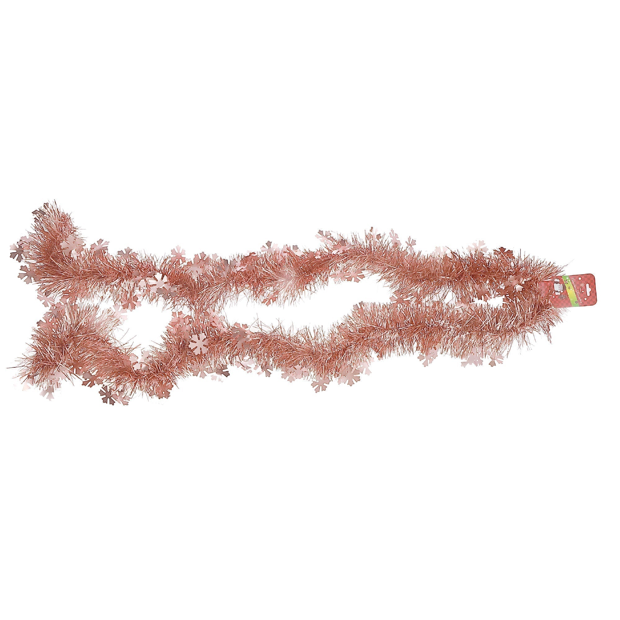 2M Tinsel Garland with Snowflakes (5-Ply) Set of 12 – Christmas Decoration, Holiday Tree Garland, Winter Holiday Décor