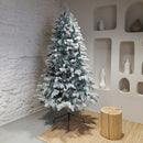 2M Green Tinsel Garland With White Tips (7Ply) - Set of 12