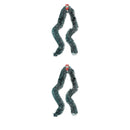 2M Green Tinsel Garland With White Tips (7Ply) - Set of 12