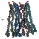 2M Black Tinsel Garland With Metallic Tips (Asstd) - Set of 12