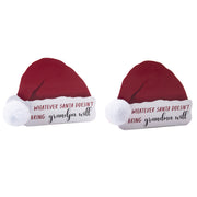 Wood Block Santa's Hat Whatever Santa Doesn't Bring Assorted, Christmas, Tabletop Block, Holiday Decor- Set of 2