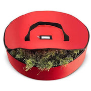 Red Christmas Wreath Storage Bag – Holiday Decor Organizer