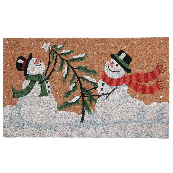 Coir Door Mat (Playful Snowmen)