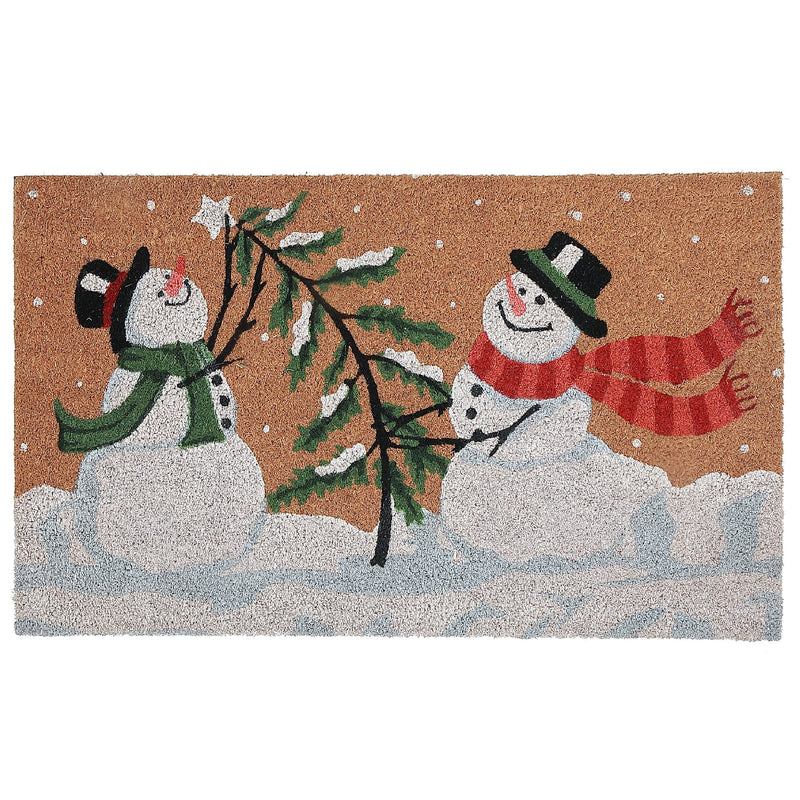 Coir Door Mat (Playful Snowmen)