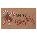 Coir Door Mat (Candy Cane - Merry Christmas)