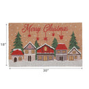 Coir Door Mat (Winter Village - Merry Christmas)