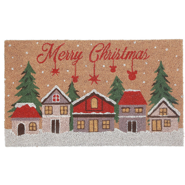 Coir Door Mat (Winter Village - Merry Christmas)