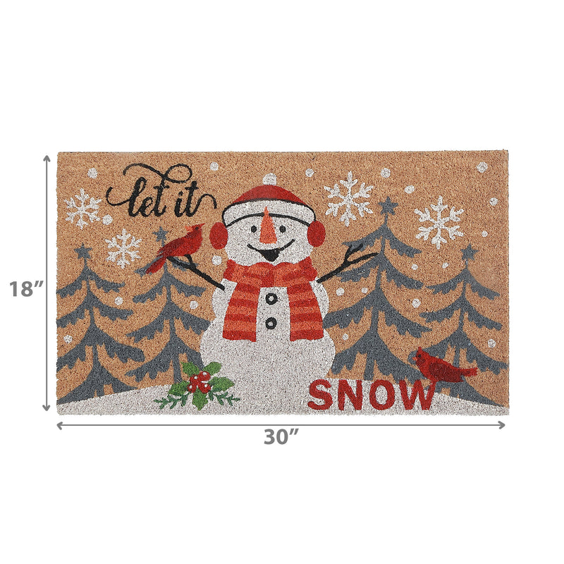 Coir Door Mat (Snowman - Let It Snow)