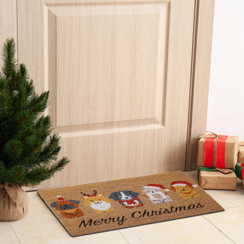 Coir Door Mat (Merry Christmas - Pets )