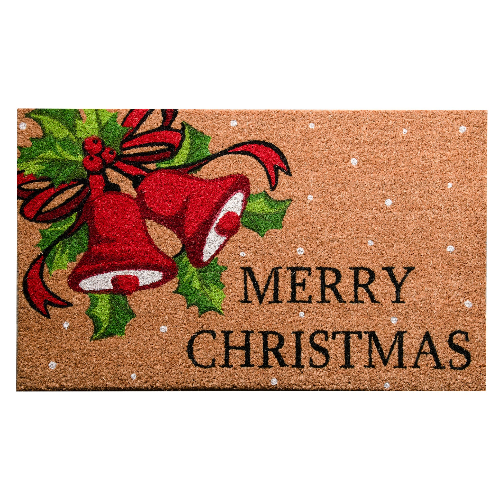 Coir Door Mat Holiday Bells Merry Christmas, Christmas, Door Mat, Holiday Decor