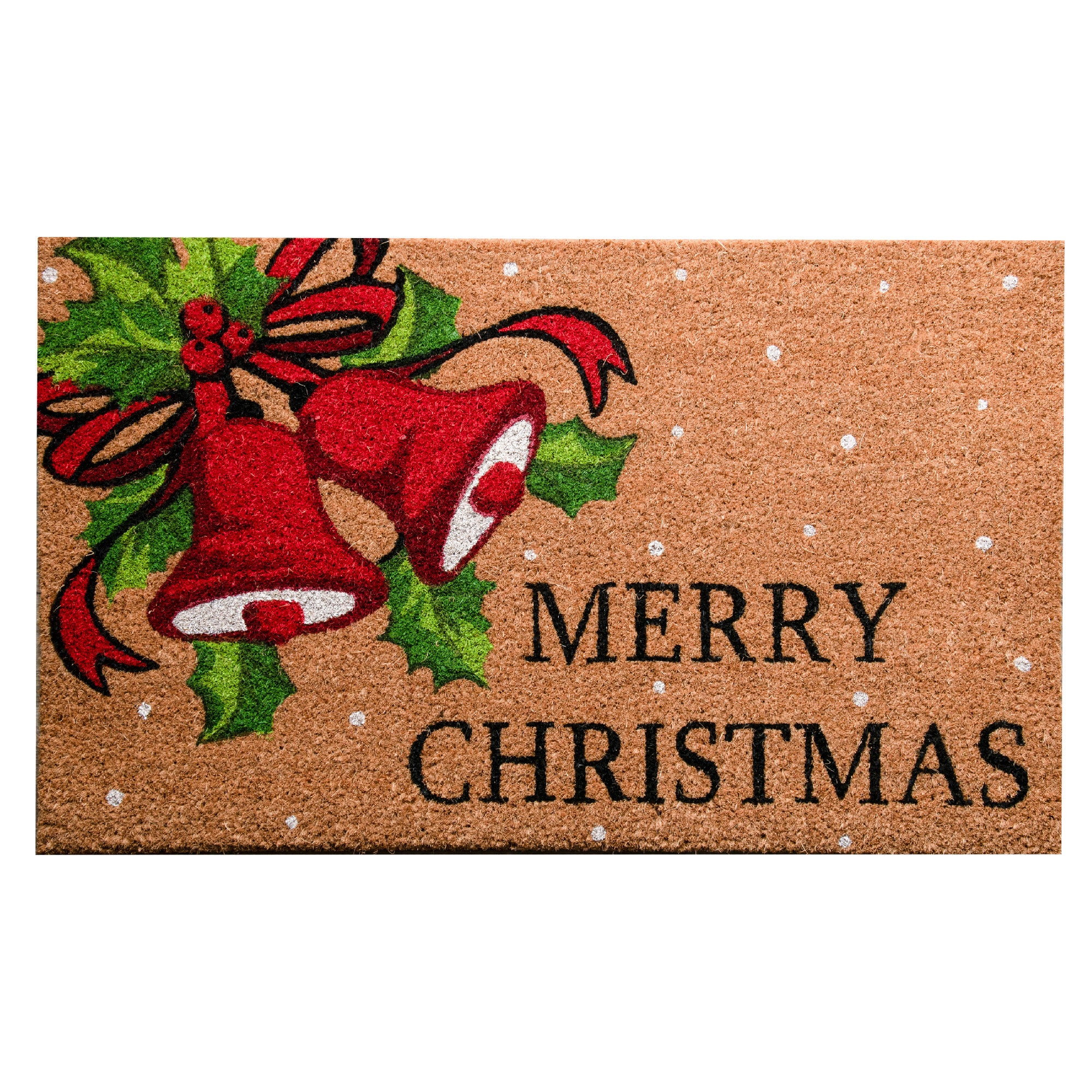 Coir Door Mat Holiday Bells Merry Christmas, Christmas, Door Mat, Holiday Decor