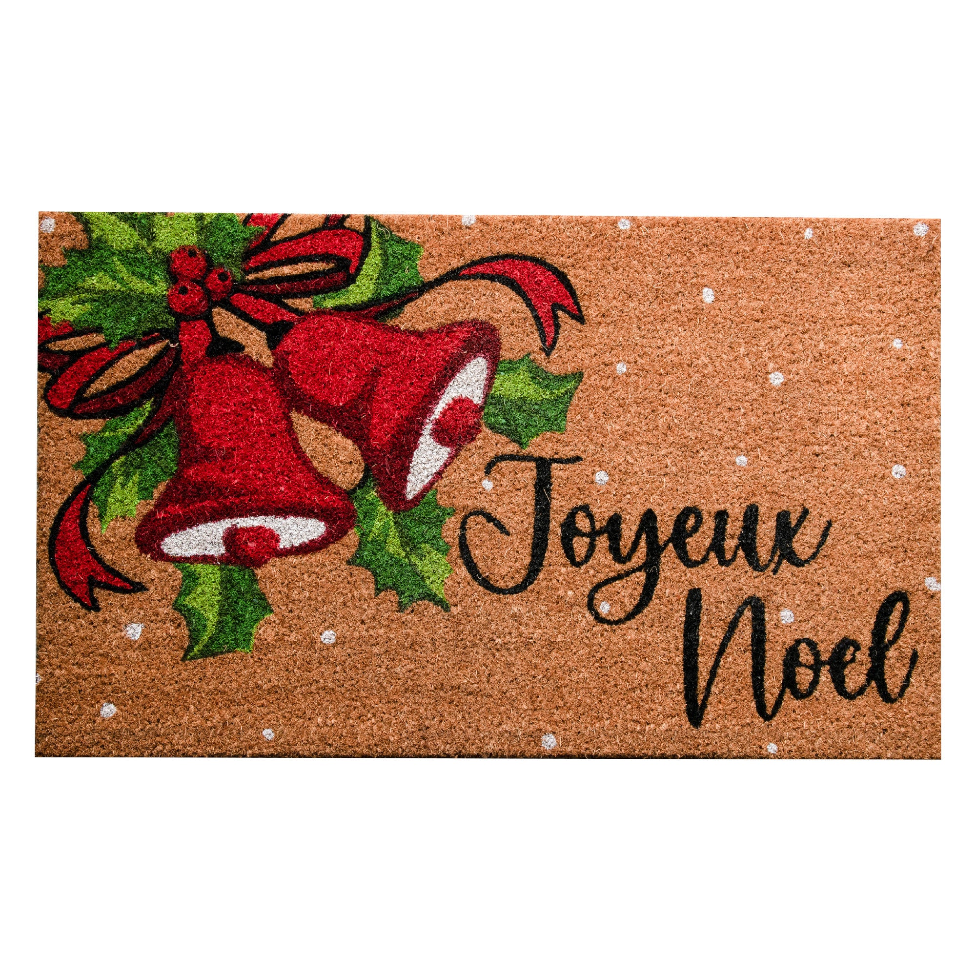 Coir Door Mat Holiday Bells Joyeux Noel, Christmas, Door Mat, Holiday Decor