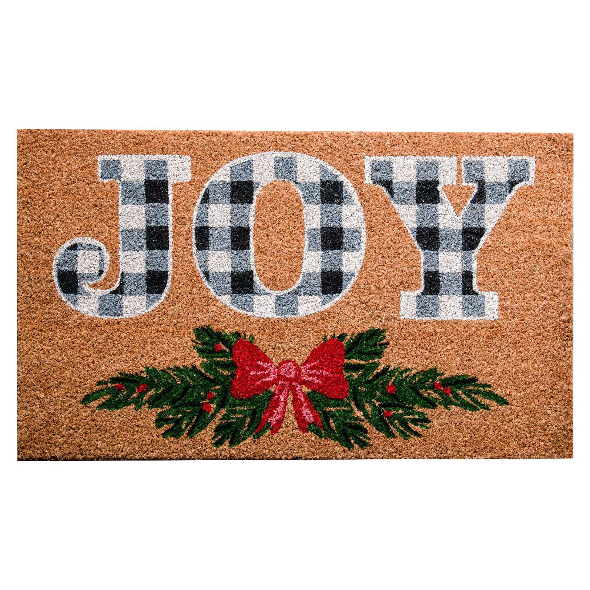 Coir Door Mat Bow Joy, Door Mat, Holiday Decor