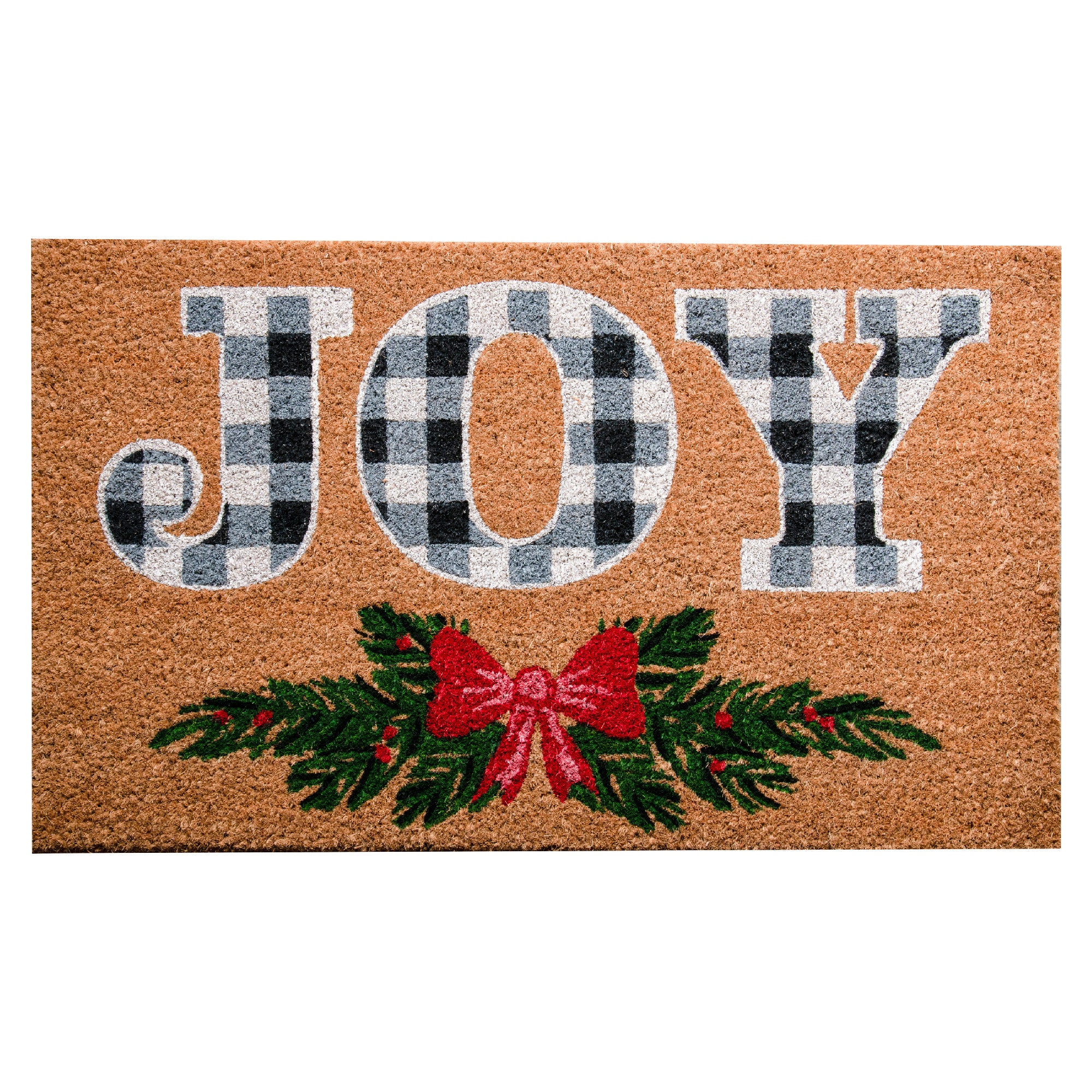Coir Door Mat Bow Joy, Door Mat, Holiday Decor
