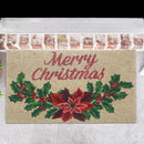 Coir Door Mat Merry Christmas Poinsettia