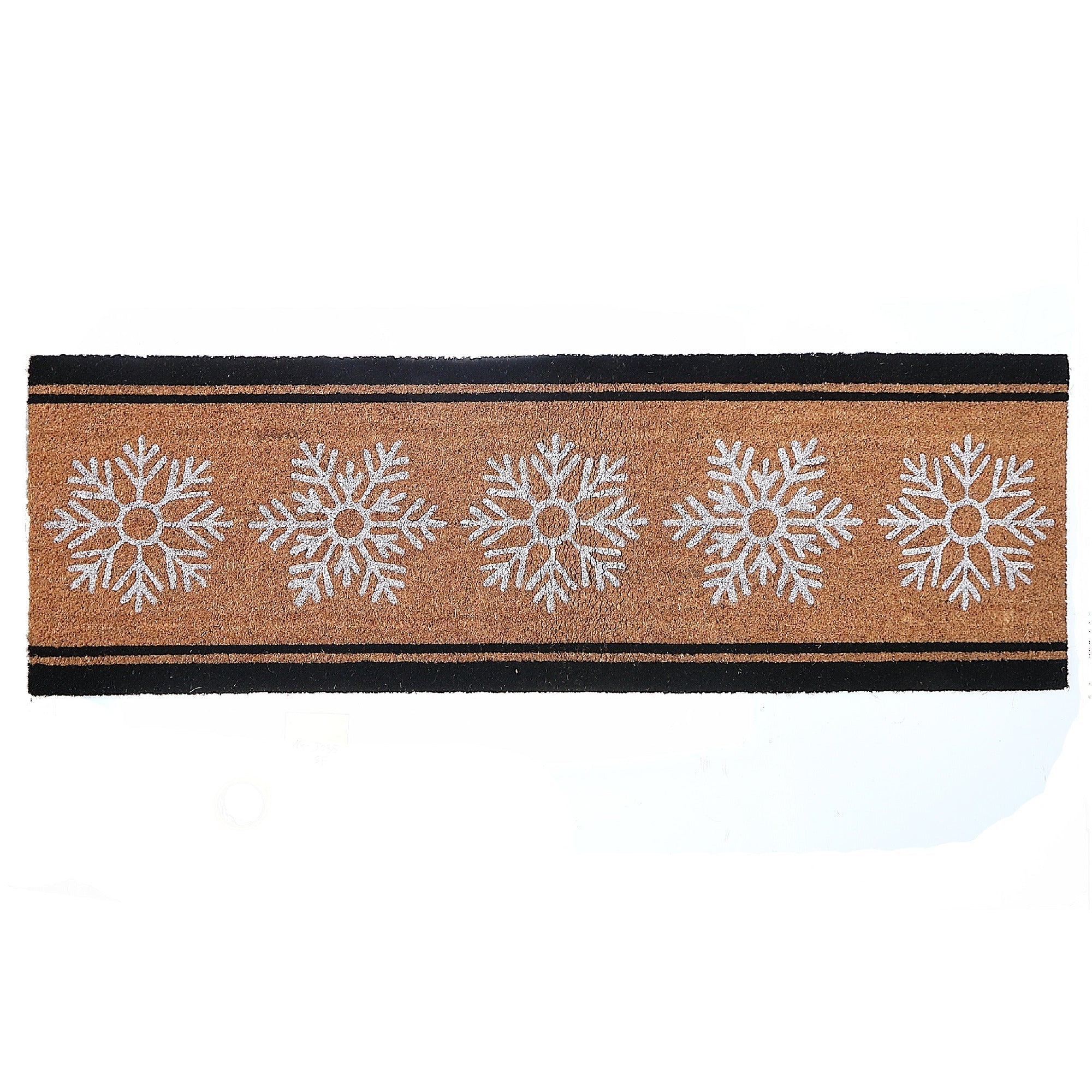 Christmas Coir Door Mat Snowflakes 16x48 Inch, Holiday Entryway Mat, Festive Home Decor