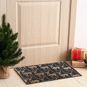 Rubber Mat Reindeer – Holiday Welcome Mat, Christmas Floor Décor, Festive Door Mat