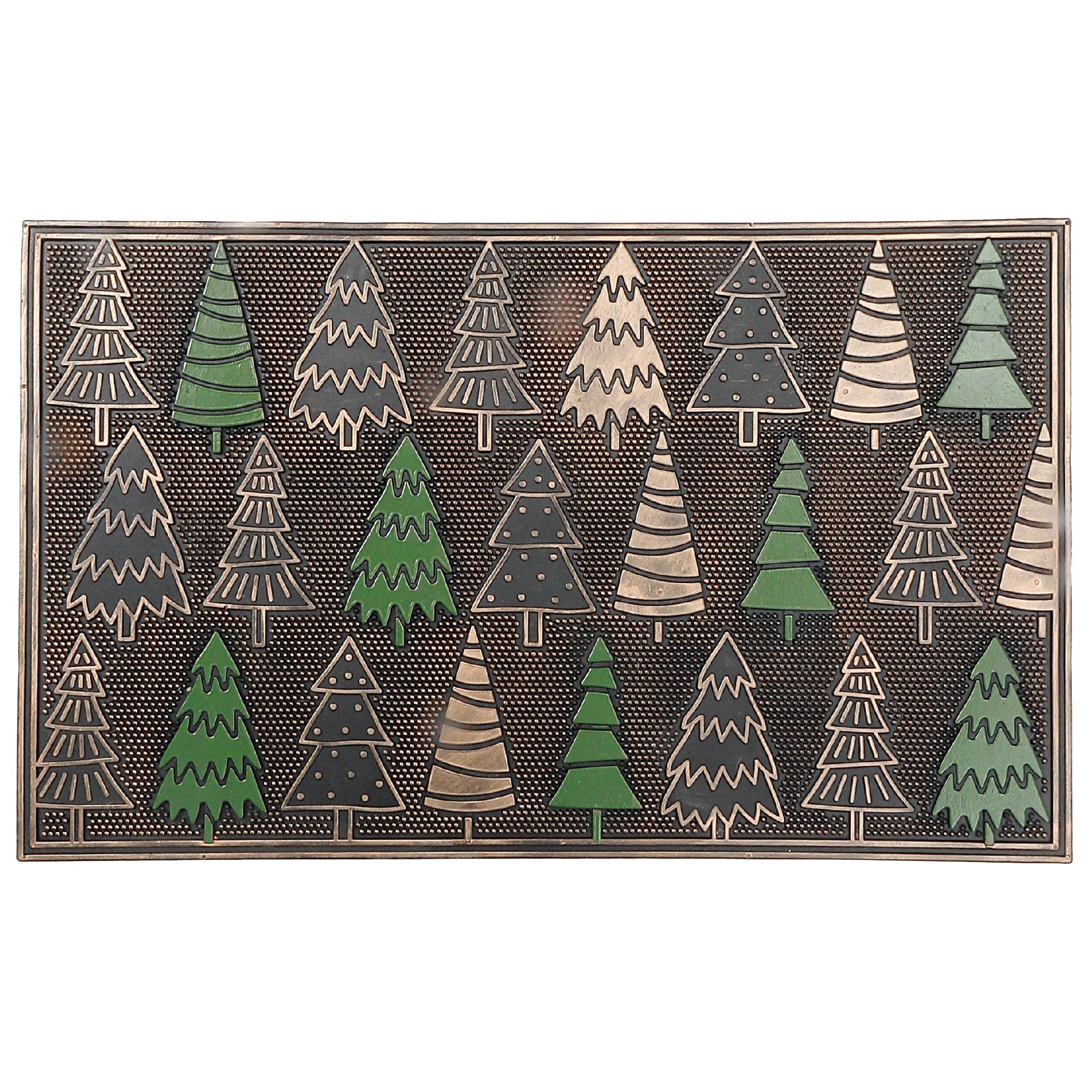Rubber Mat Christmas Trees – Holiday Floor Mat, Christmas Welcome Mat, Festive Home Décor