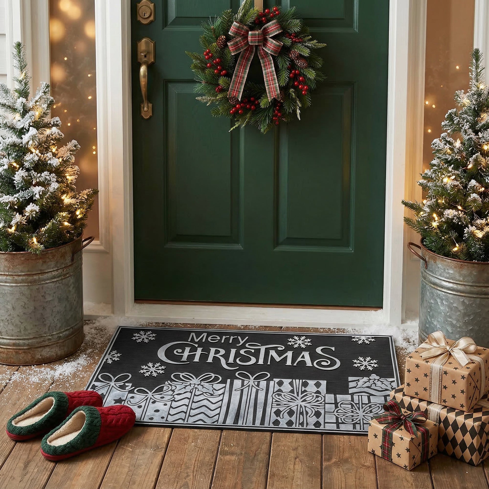Rubber Mat Gifts Merry Christmas, Christmas, Door Mat, Holiday Decor