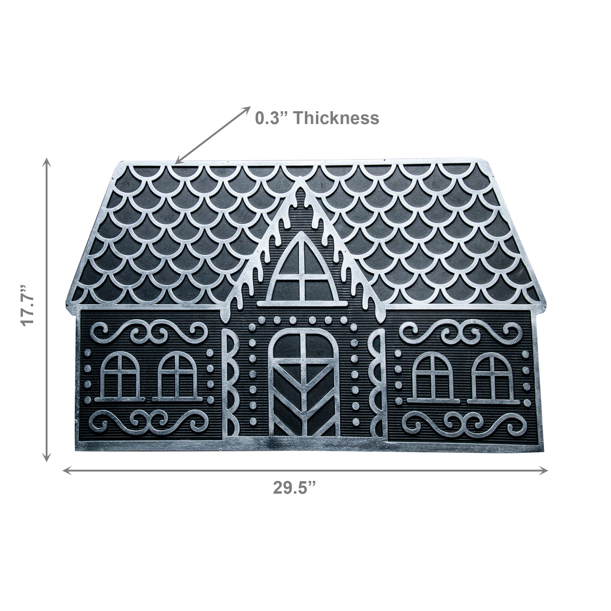 Rubber Mat Gingerbread House, Christmas, Door Mat, Holiday Decor