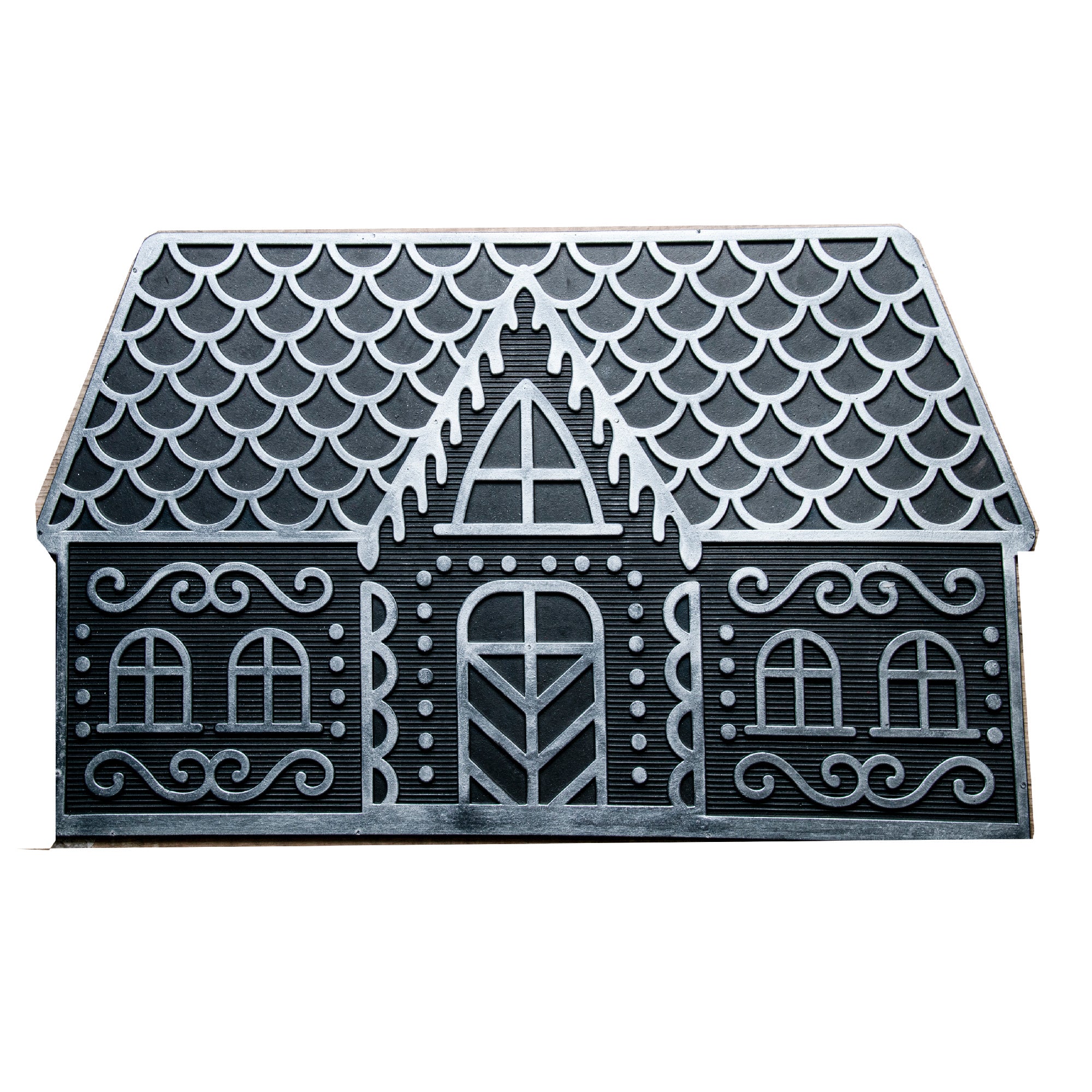 Rubber Mat Gingerbread House, Christmas, Door Mat, Holiday Decor