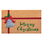 Coir Mat with Rubber Accent Merry Christmas with Bell Accent, Christmas, Door Mat, Holiday Decor