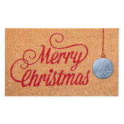 Coir Mat with Rubber Accent Merry Christmas With Ornament Accent, Christmas, Door Mat, Holiday Decor