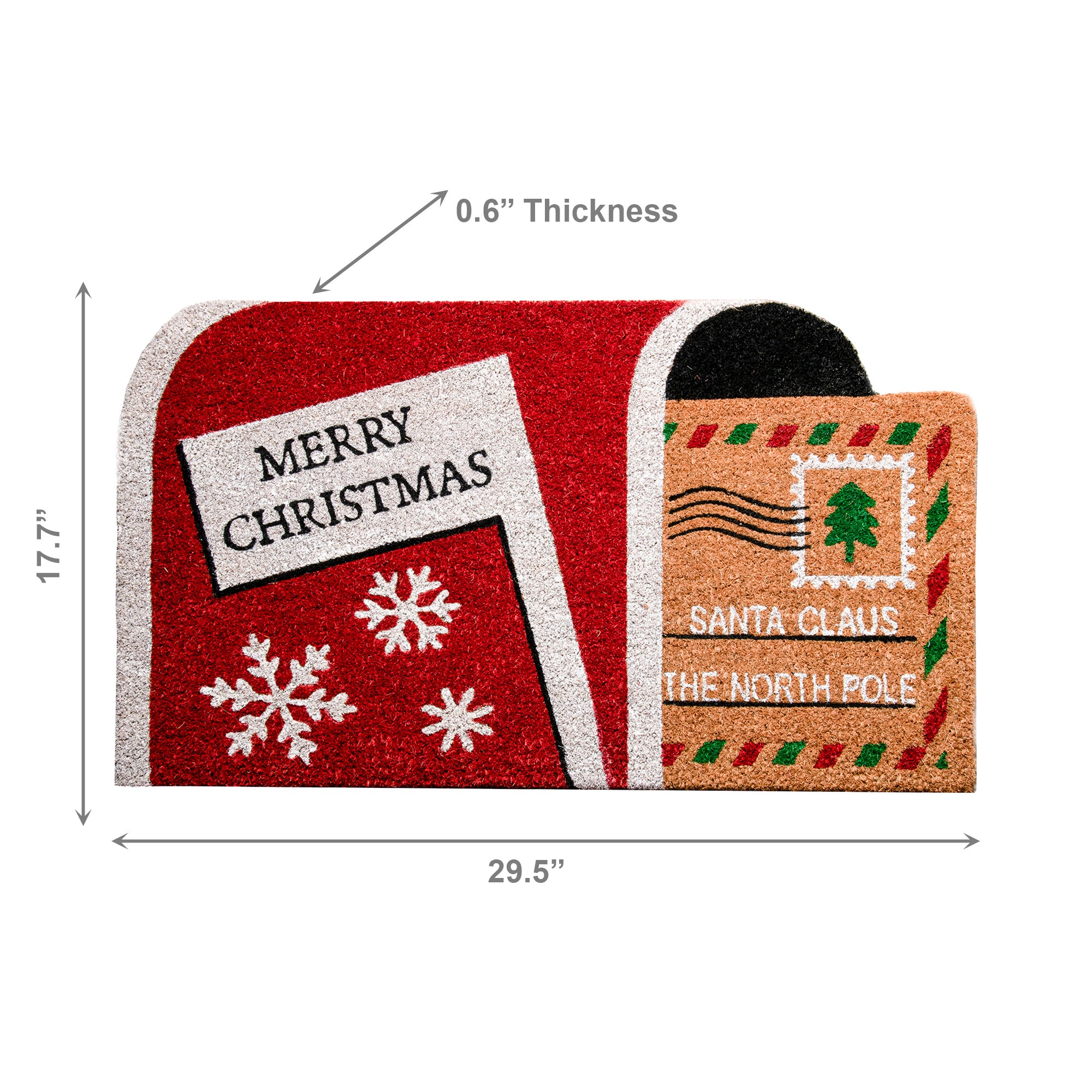 Shape Coir Door Mat Christmas Mailbox, Christmas, Door Mat, Holiday Decor