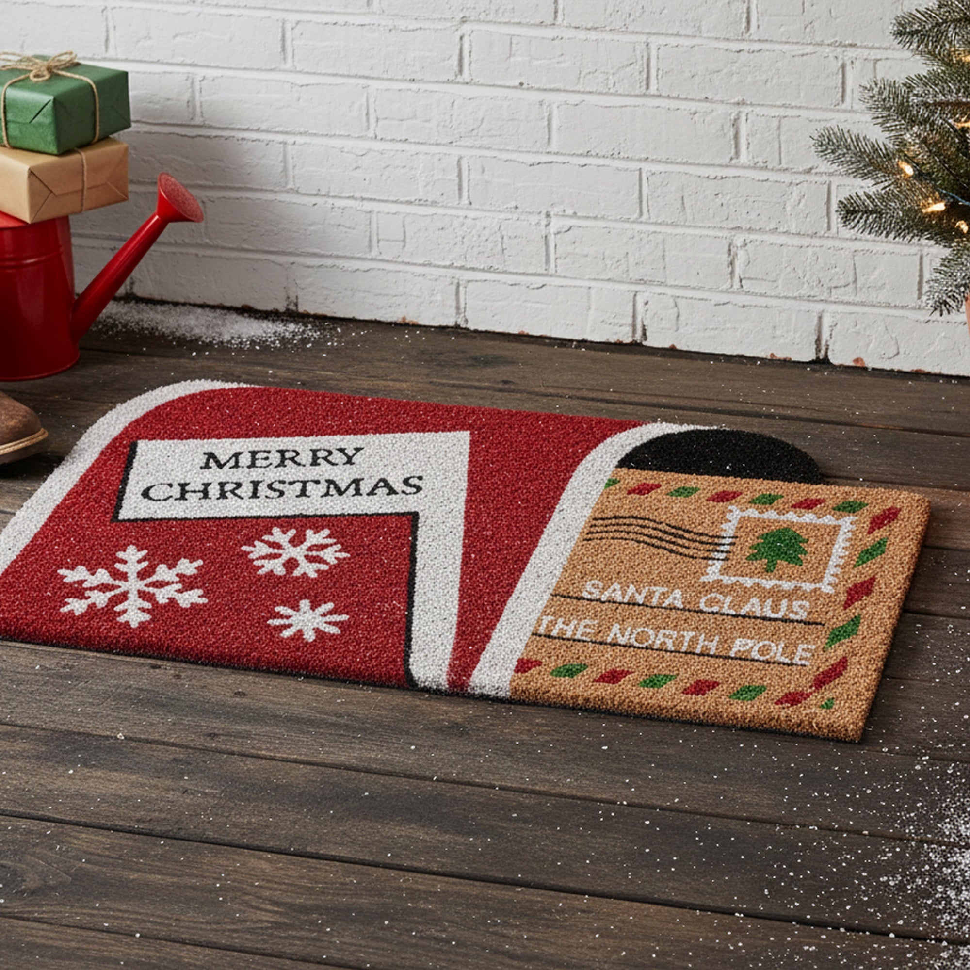 Shape Coir Door Mat Christmas Mailbox, Christmas, Door Mat, Holiday Decor