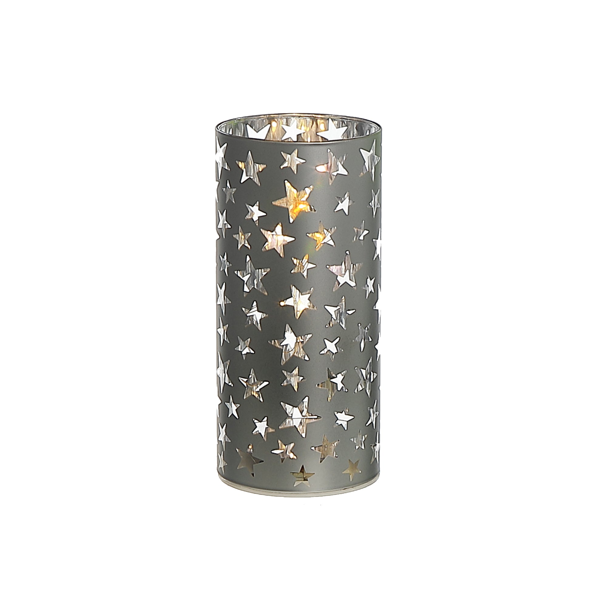 5.9" LED Cylinder Glass Stand Star – Large Christmas Decor