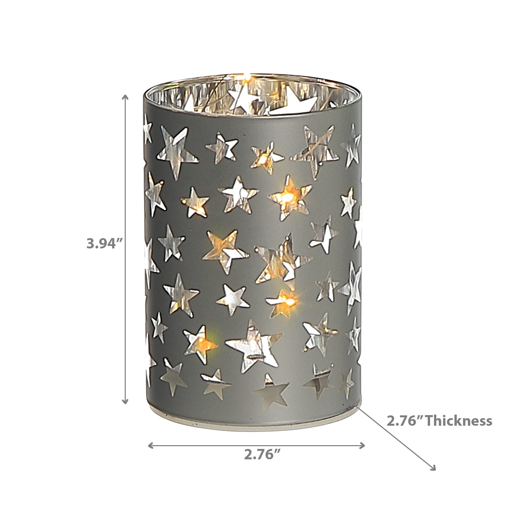 3.94" LED Cylinder Glass Stand Star – Small Christmas Decor