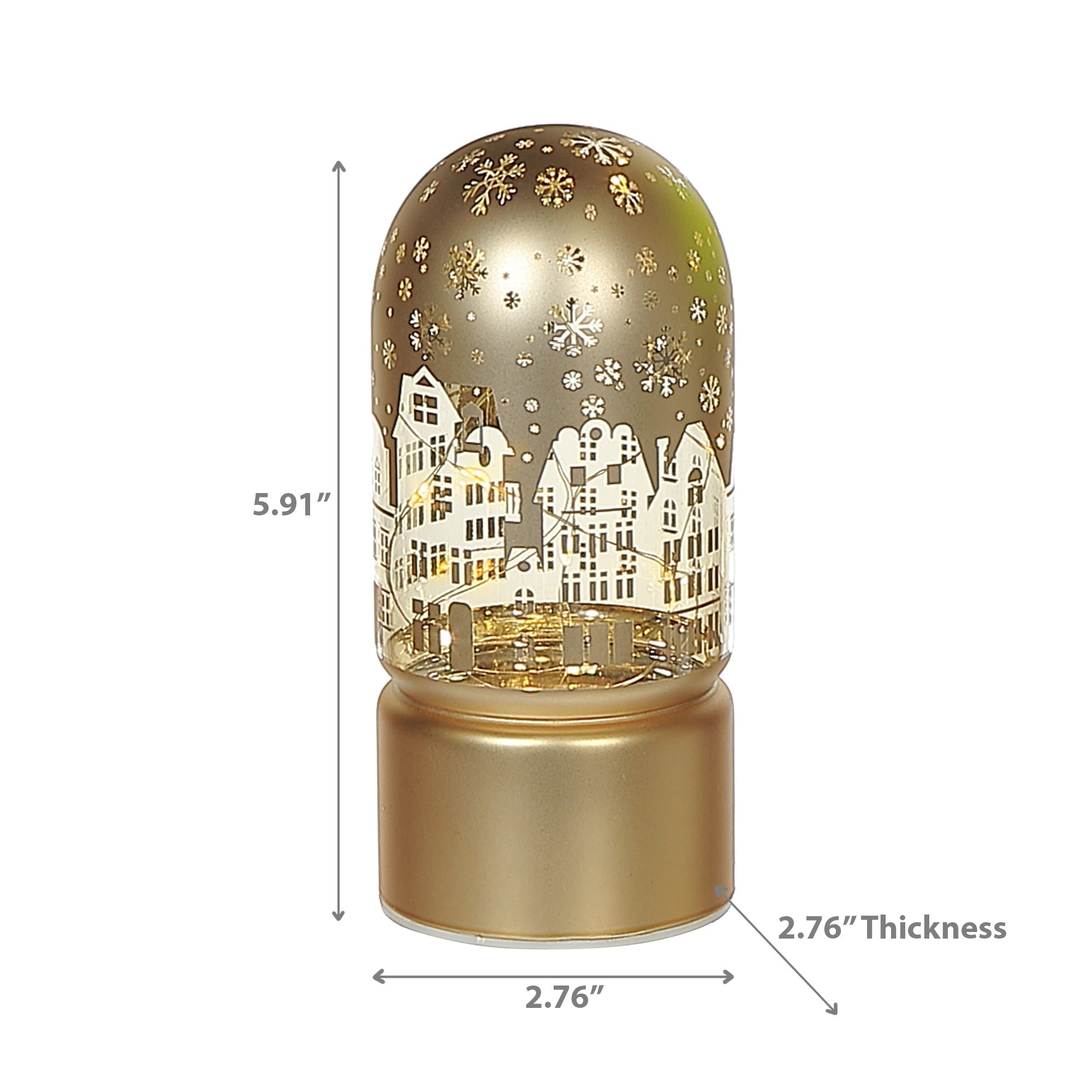 5.9" LED Cylinder Glass Dome with Houses – Small Christmas Decor