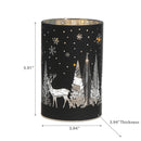 Led Cylinder Glass Stand Reindeer
