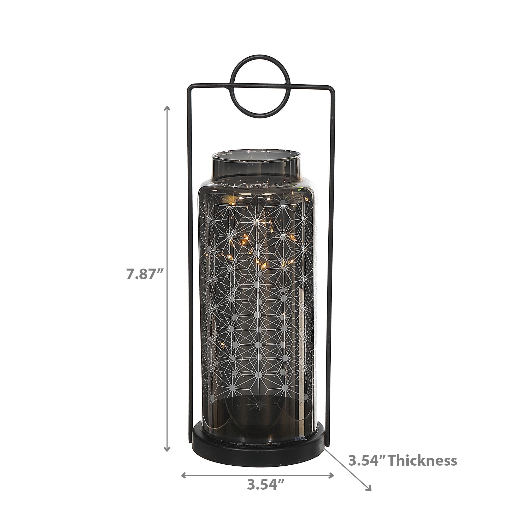LED Cylinder Glass Lantern – Holiday Decorative Accent