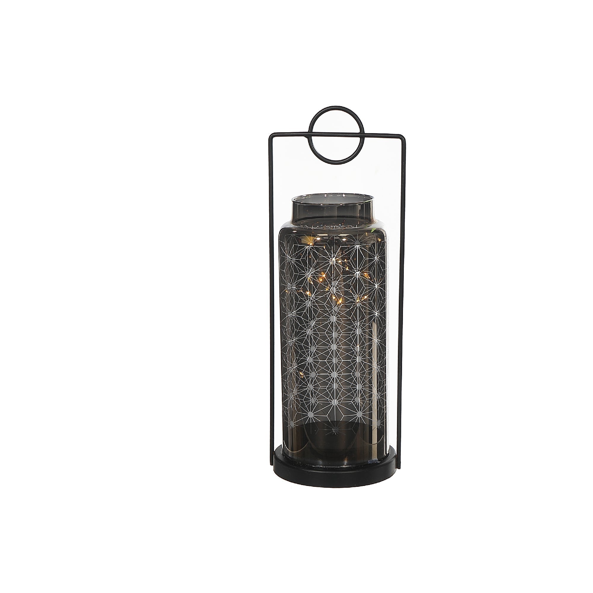 LED Cylinder Glass Lantern – Holiday Decorative Accent