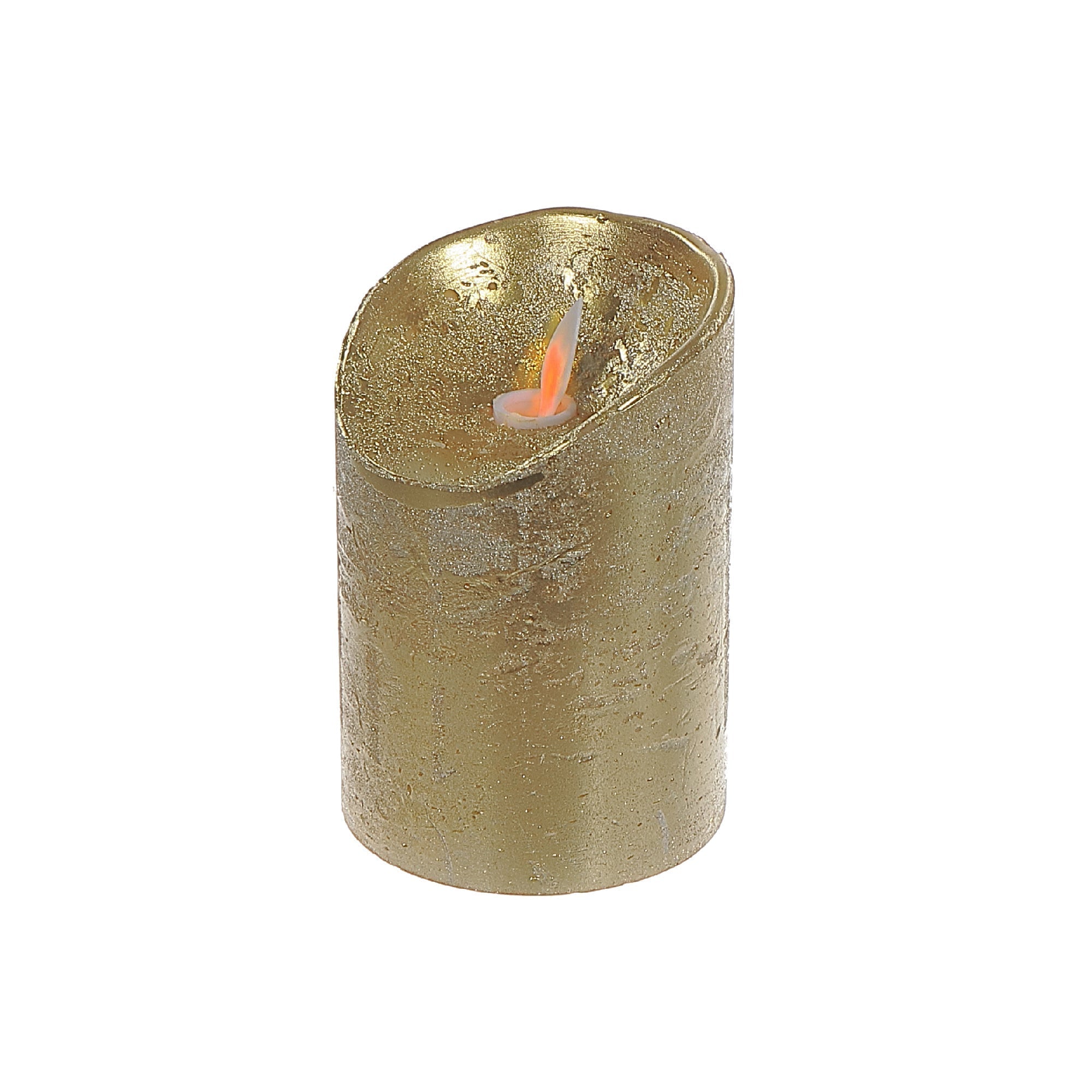 LED Sparkling Wax Candle Gold Set of 2 – Christmas Table Decor, Holiday Lighting Accent, Festive Winter Home Decor
