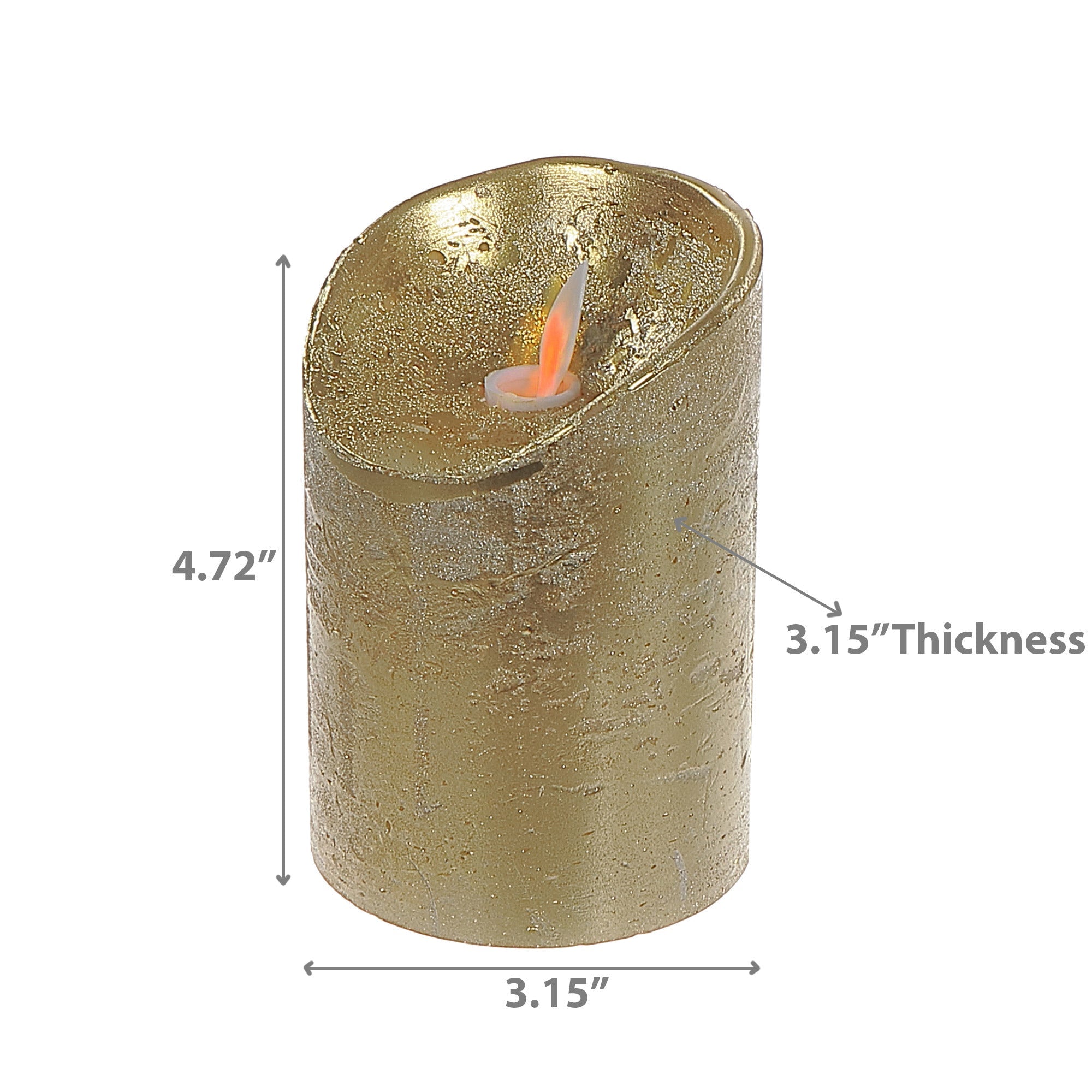 LED Sparkling Wax Candle Gold Set of 2 – Christmas Table Decor, Holiday Lighting Accent, Festive Winter Home Decor