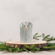 LED Sparkling Wax Candle Silver Set of 2 – Christmas Table Decor, Holiday Lighting Accent, Festive Winter Home Decor