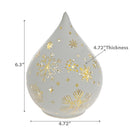 Led Teardrop Glass Stand (Snowflakes) (White) - Set of 2