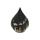 Led Teardrop Glass Stand (Santa On A Sleigh) (Black) - Set of 2