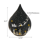 Led Teardrop Glass Stand (Santa On A Sleigh) (Black) - Set of 2