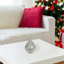 Led Teardrop Glass Stand (Santa On A Sleigh) (Silver) - Set of 2